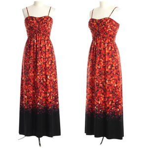 Jessica Simpson Floral Maxi Dress Red Black Size 6